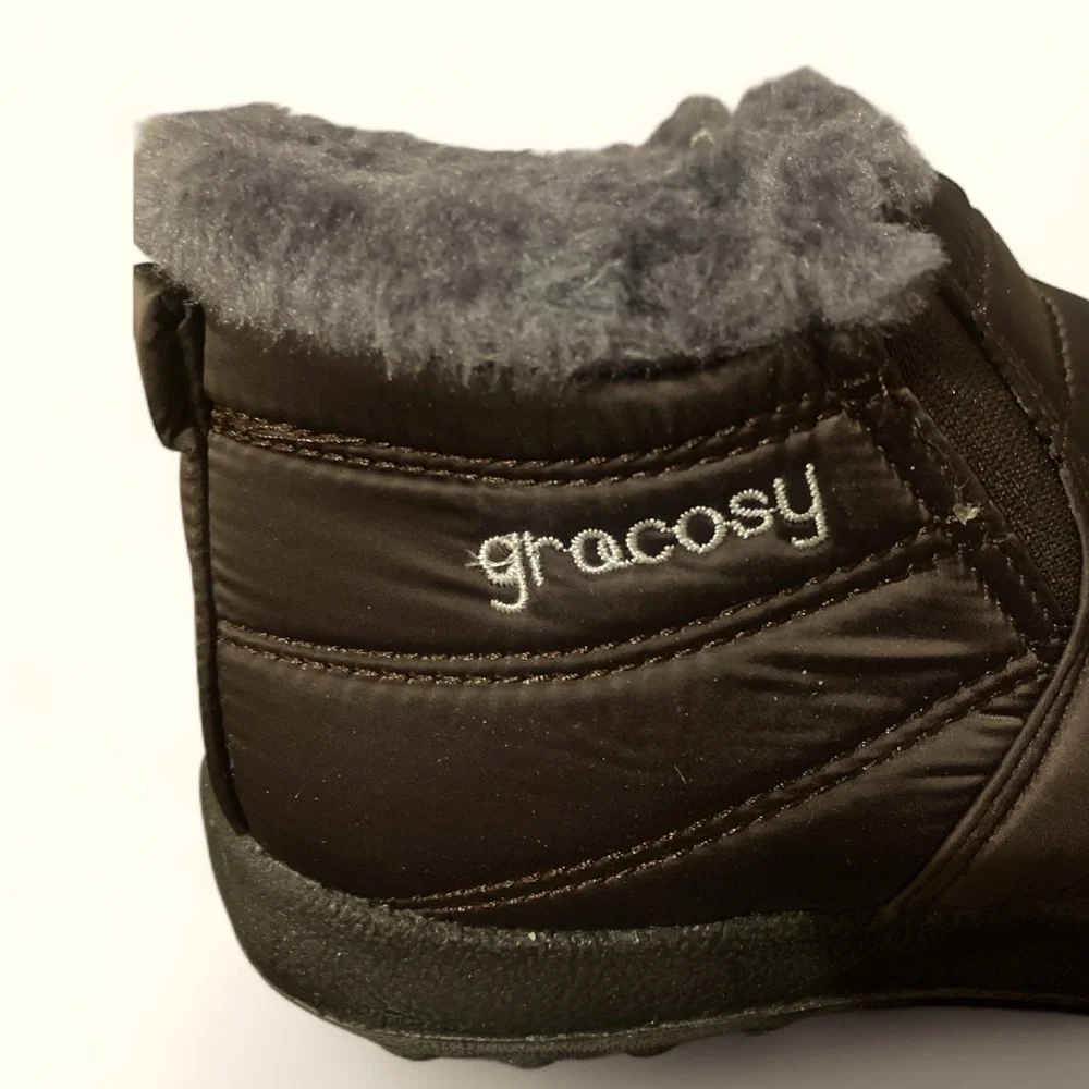 GRACOSY Warm Snow Ankle Boots Women's Size US 6 (China 37) Deep Brown WinterNWOT